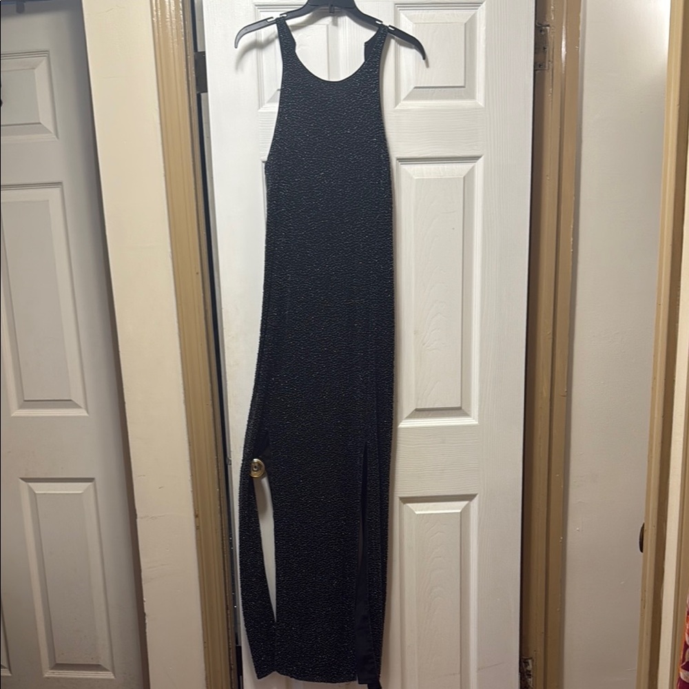 Black Halter Maxi Dress with Slit